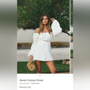 Sabo Skirt Seven Cutout Dress Off the Shoulder White Dress size Large